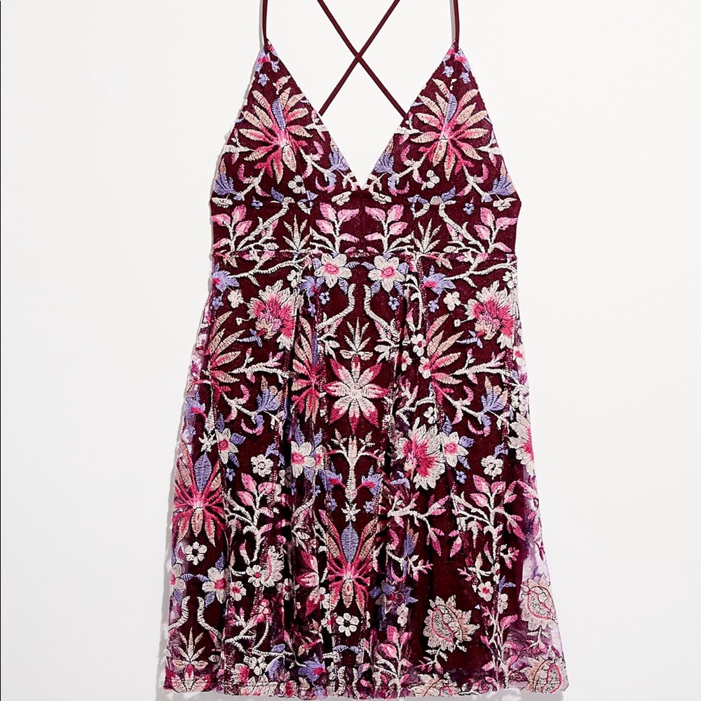 FP setting Sun embroidered mini dress